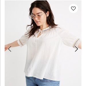 Madewell rainbow peasant top